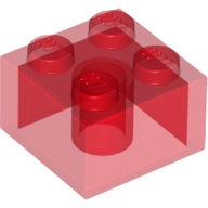 Lego kostka (kostička) 2x2, průhledná červená (4143335, 6239416)